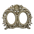 antique frame with woman's portrait . Isolated image.