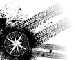 Tire tracks with wind rose