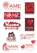 Vector: love heart logos love heart logos