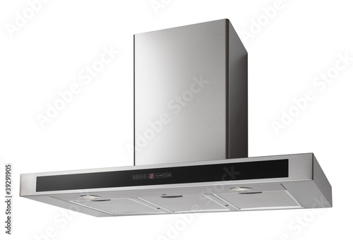 Illustration: Modern INOX cooker hood isolated on white Modern INOX cooker hood isolated on white