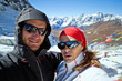 Couple Hiking in Himalaya Mountains, Self portrait Couple Hiking in Himalaya Mountains, Self portrait