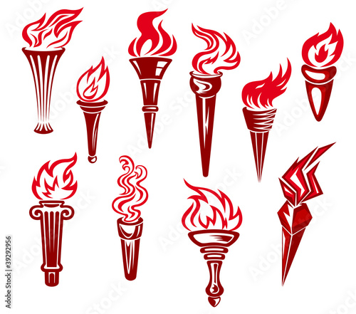Vector: Flaming torchs Flaming torchs