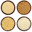 Set if grains in a brown plate