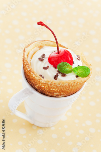 Photo: Crepe with cream Crepe with cream
