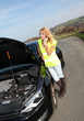 Woman on country road calling for help Woman on country road calling for help
