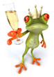 Grenouille et champagne