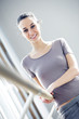 Portrait of a relaxed attractive young woman after exercise