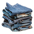 Photo: stack of blue denim clothes stack of blue denim clothes