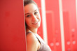 Portrait of a pretty female during a break from gym