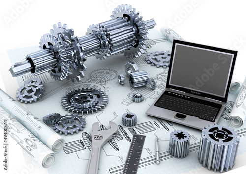 Illustration: Mechanical engineering Technology concept Mechanical engineering Technology concept