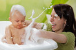 Photo: baby, 8 months, splashing with the bath water baby, 8 months, splashing with the bath water