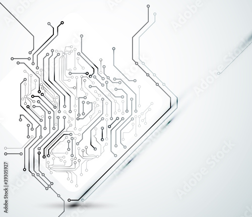 Vector: White Abstract background of digital technologies White Abstract background of digital technologies