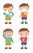 風邪の男の子