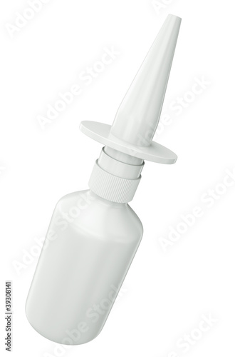 Illustration: Nasal spray container isolated on white background Nasal spray container isolated on white background