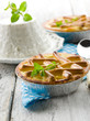 cake ricotta with mint leaf