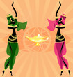 two oriental dancing girls