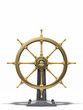 Old ship wheel isolated on white