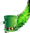 Leprechaun hat and abstract clover wave Leprechaun hat and abstract clover wave