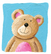 Illustration: Cute teddy bear on the blue background Cute teddy bear on the blue background