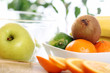 Fresh fruits on the kitchen table Fresh fruits on the kitchen table