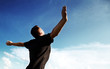 Photo: youmg man and sunny sky youmg man and sunny sky