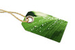 Holzanhänger mit Blatt und Wassertropfen