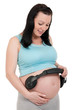 Pregnant with headphones