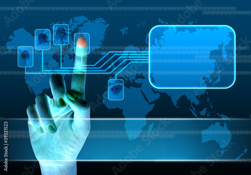 Illustration: scanning of a finger on a touch screen interface scanning of a finger on a touch screen interface