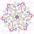 Colorful floral round frame