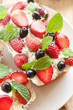 Lemon Pound Cake topped with whipped cream, fresh fruits