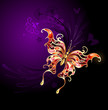 gold butterfly on a purple background