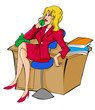 Illustration: Illustration of a woman figure having a phone call Illustration of a woman figure having a phone call