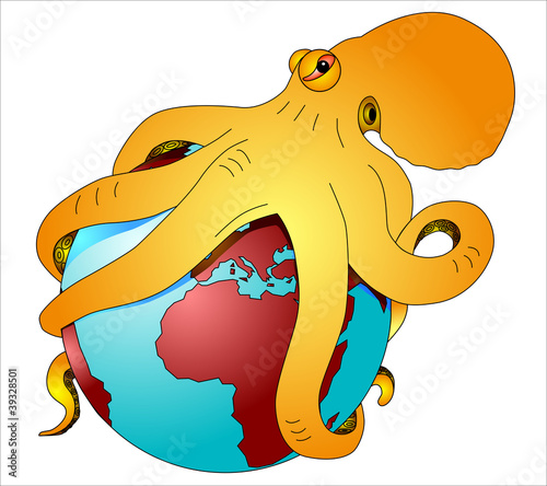 Vector: the world in the stranglehold of an octopus the world in the stranglehold of an octopus
