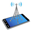 ベクター、スマートフォンの上の電波塔