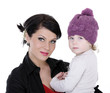 beautiful mother with her daughter studio shoot