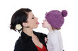 beautiful mother with her daughter studio shoot