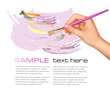 Abstract watercolor painted background with brush Abstract watercolor painted background with brush