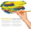 Abstract oil paints background with hand Vector illustration Abstract oil paints background with hand Vector illustration