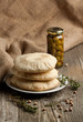 Pita bread with olives Pita bread with olives