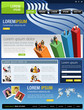 Blue website Template with business people Blue website Template with business people