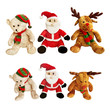 close up shot of Christmas toys isolated over white