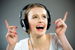 Woman in headphones