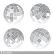 set of abstract mosaic 3d vector
