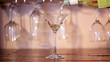 Martini pouring into a glass