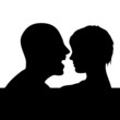 couple head black silhouette couple head black silhouette