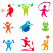 fitness, indoor sport icons