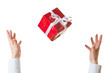 hands catching the gift