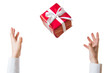 hands catching the gift
