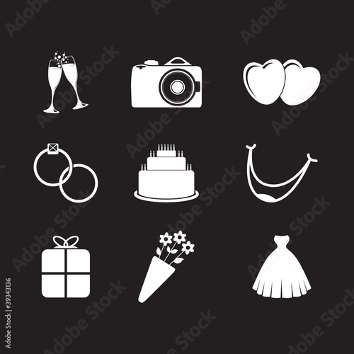 set of wedding symbols