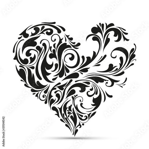 Vector: abstract floral heart. love concept abstract floral heart. love concept